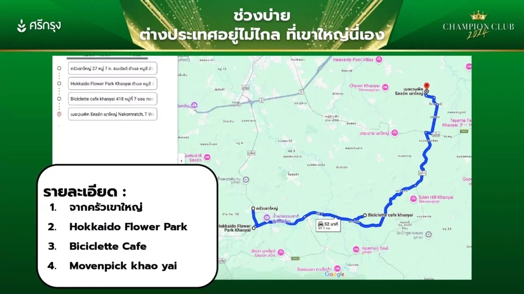 กำหนดการเขาใหญ่ Champion Club 2024